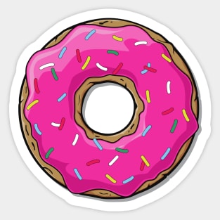 Pink Donut, Doughnut, Icing, Sprinkles, Frosting Sticker